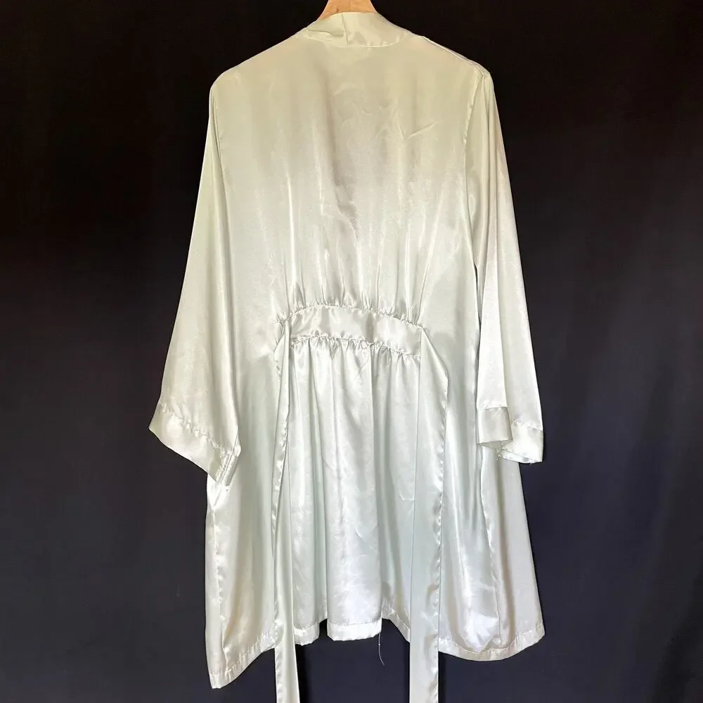Morgan Taylor Intimates light sage green robe and slip dress set women's‎ size L